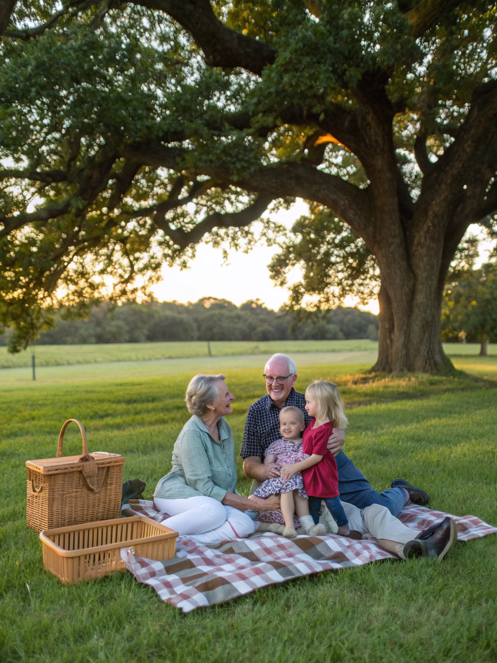 Family enjoying time together in a peaceful setting